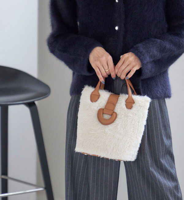 SHIPS for women「ボア キューブ トート」|ショルダー・メッセンジャー|オフホワイト