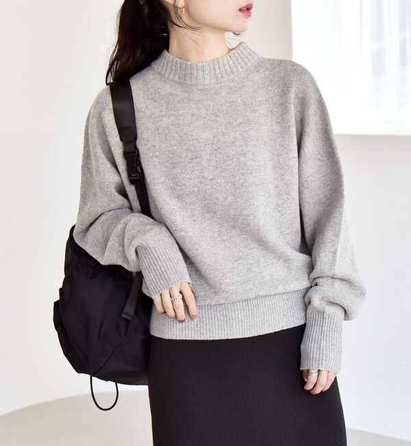 quaranciel「quaranciel: AQUA カシミヤ ミックス 2way ハイネック カーディガン」|カーディガン|ライトグレー