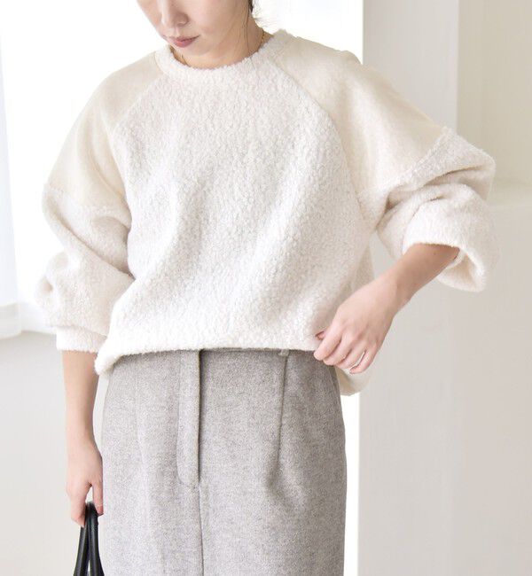 quaranciel「quaranciel:〈洗濯機可能〉ボア &times; チュール コンビ ヨーク プルオーバー」|その他|