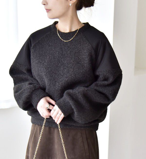 quaranciel「quaranciel:〈洗濯機可能〉ボア &times; チュール コンビ ヨーク プルオーバー」|その他|