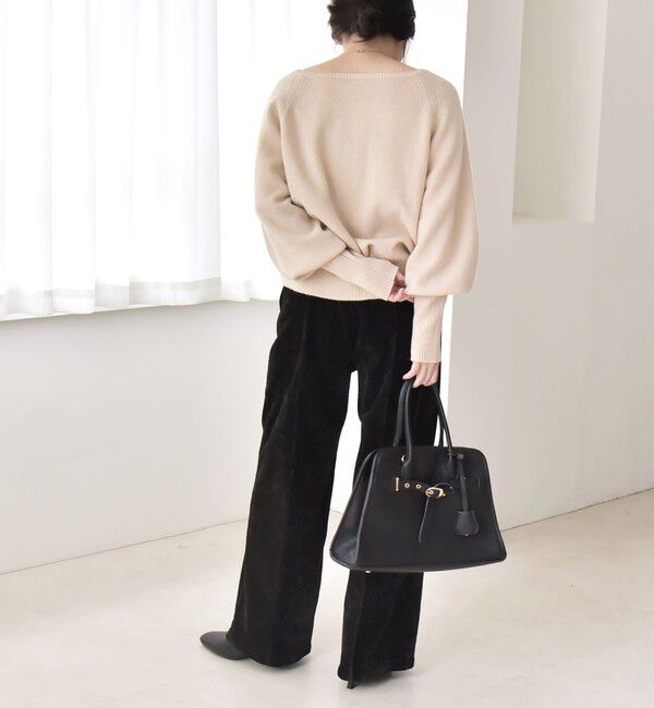 quaranciel「quaranciel:〈洗濯機可能〉ポリエステル ベロア ピンタック イージー ワイド パンツ」|その他|