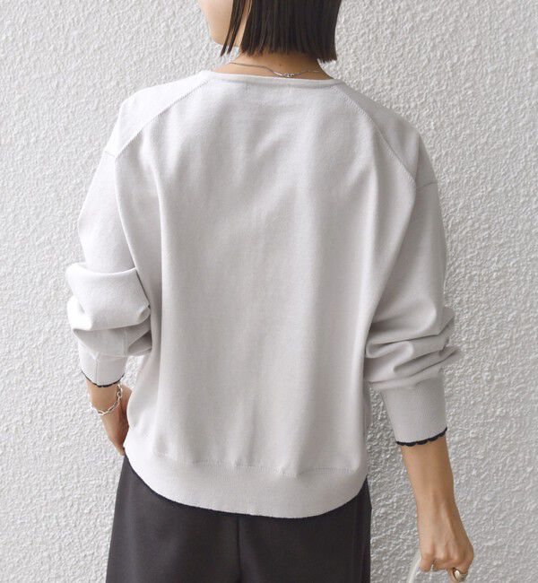 SHIPS for women「〈手洗い可能〉コットン カシミヤ混 スカラップヘム カーディガン」|カーディガン|