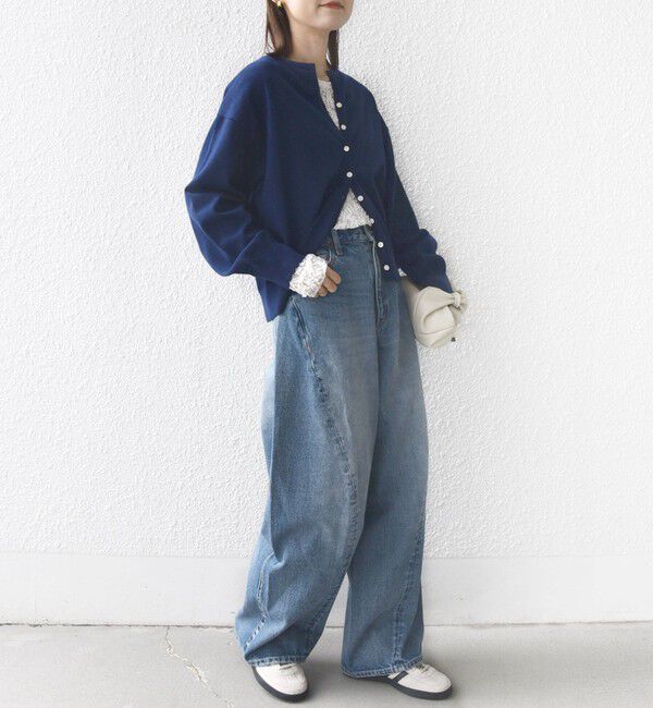 SHIPS for women「〈手洗い可能〉コットン カシミヤ混 スカラップヘム カーディガン」|カーディガン|