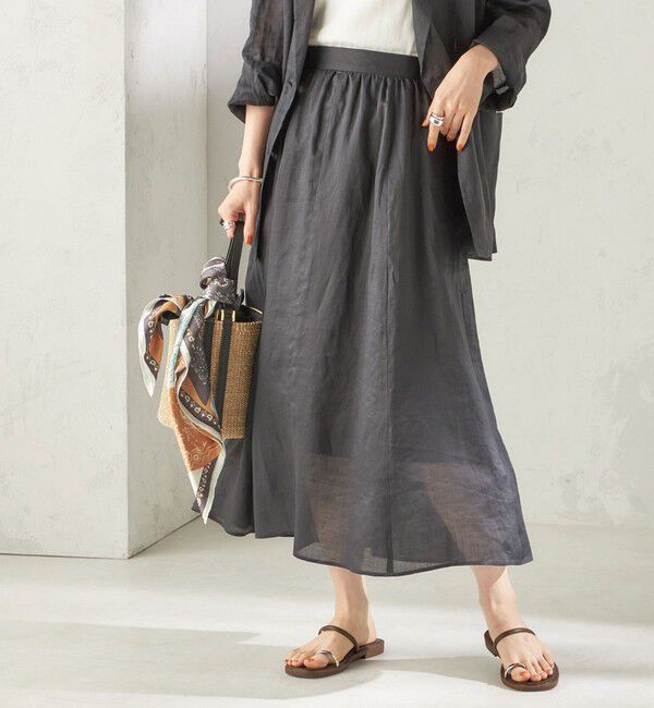SHIPS for women「〈手洗い可能〉ラミー 4 ギャザー スカート」|スカート|ダークグレー
