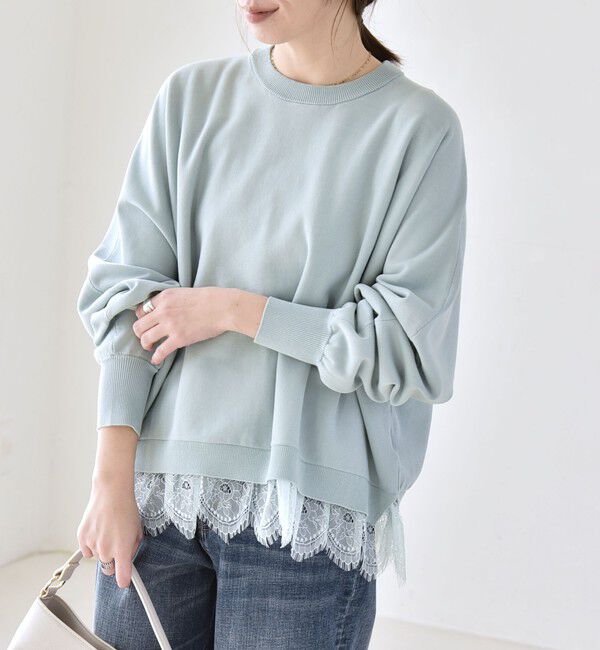 quaranciel「quaranciel:〈手洗い可能〉レースヘム ドルマン ニット プルオーバー」|ニット・セーター|