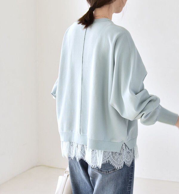 quaranciel「quaranciel:〈手洗い可能〉レースヘム ドルマン ニット プルオーバー」|ニット・セーター|