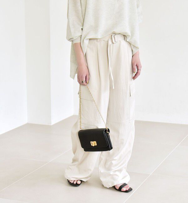 quaranciel「quaranciel:〈洗濯機可能〉ツイル ワイド イージー カーゴ パンツ」|カーゴ|