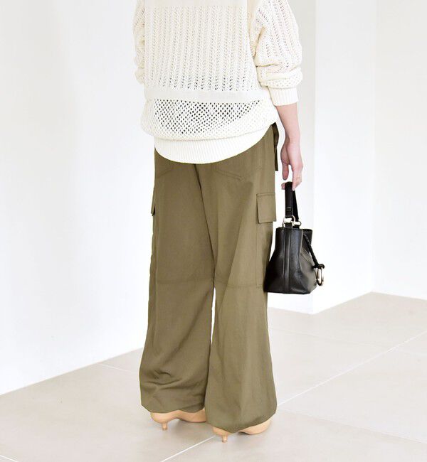 quaranciel「quaranciel:〈洗濯機可能〉ツイル ワイド イージー カーゴ パンツ」|カーゴ|