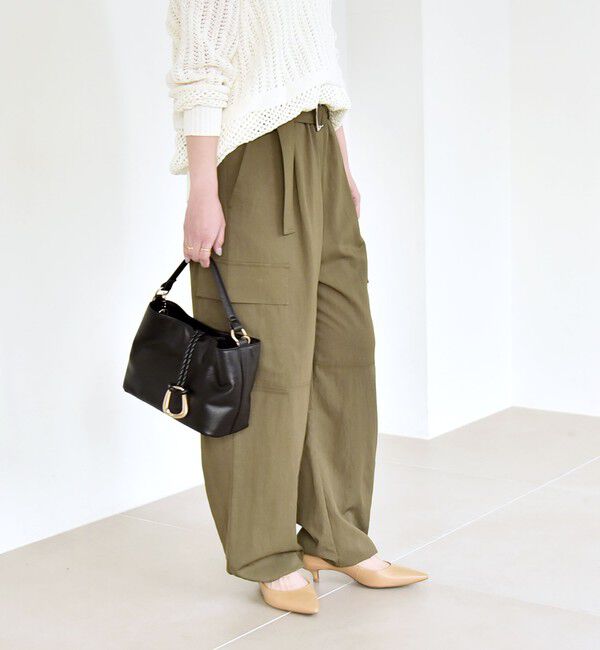 quaranciel「quaranciel:〈洗濯機可能〉ツイル ワイド イージー カーゴ パンツ」|カーゴ|