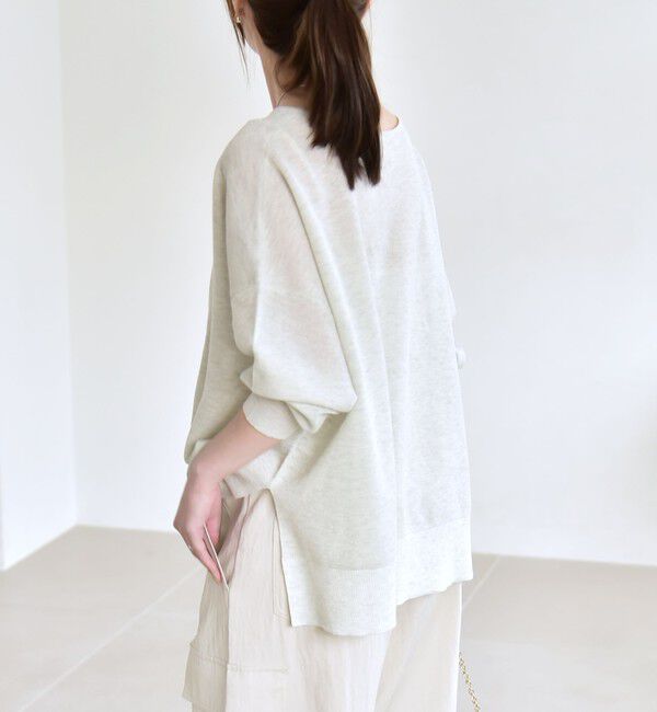 quaranciel「quaranciel:〈手洗い可能〉シアー 2way Vネック ドルマン ニット プルオーバー」|ニット・セーター|