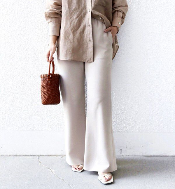 SHIPS for women「堀田茜&times;SHIPS:〈手洗い可能〉ダブルクロス ベルト 付き パンツ」|その他|