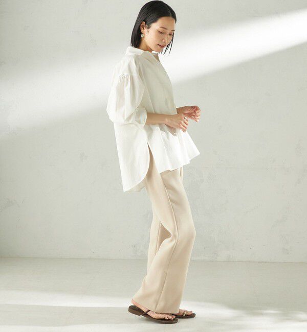 SHIPS for women「堀田茜&times;SHIPS:〈手洗い可能〉ダブルクロス ベルト 付き パンツ」|その他|