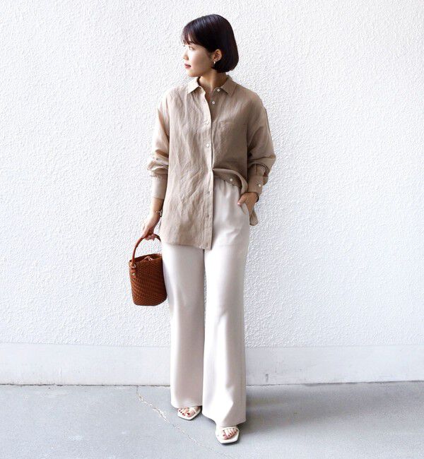 SHIPS for women「堀田茜&times;SHIPS:〈手洗い可能〉ダブルクロス ベルト 付き パンツ」|その他|