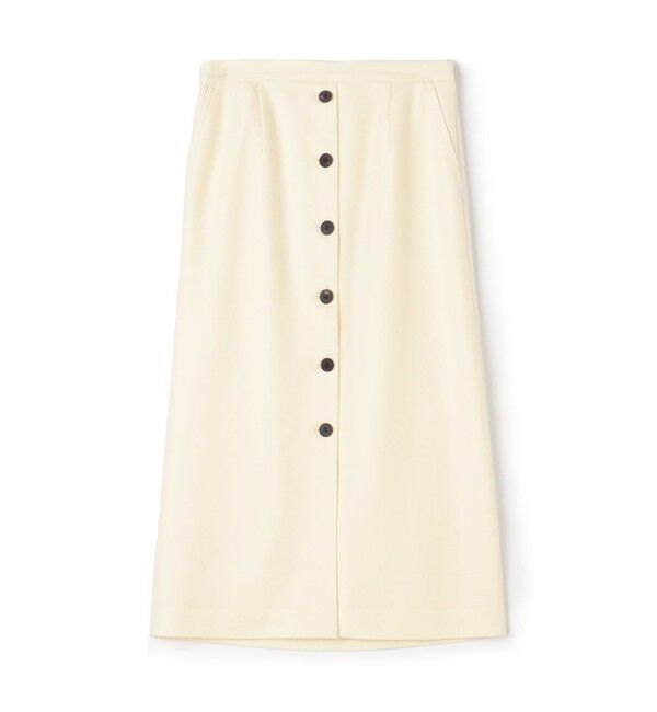 Ballsey「ストレッチボタニー ストレートスカート」|タイト|11 ホワイト