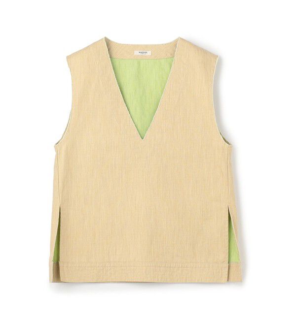 MACPHEE「ダブルサイドピグメント Vネックベスト」|ベスト・ジレ|41 ライトベージュ