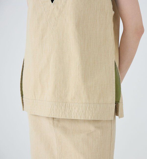 MACPHEE「ダブルサイドピグメント Vネックベスト」|ベスト・ジレ|