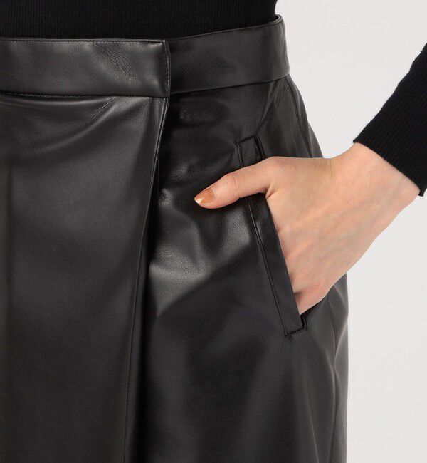 Ballsey「レザーライククロス ラップマキシスカート」|タイト|