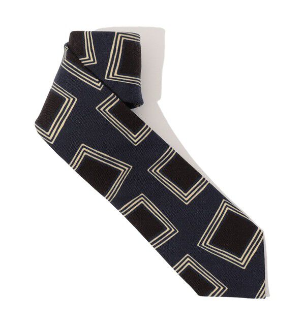 TOMORROWLAND GOODS「Seaward ＆ Stearn ウールプリントネクタイ」|ネクタイ・蝶ネクタイ|68 ネイビー系