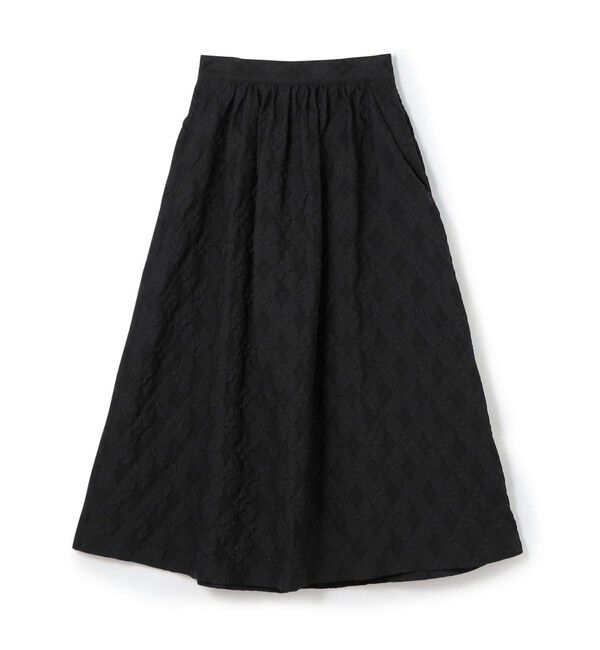 DES PRES「アーガイルジャカード フレアロングスカート」|フレア|19 ブラック