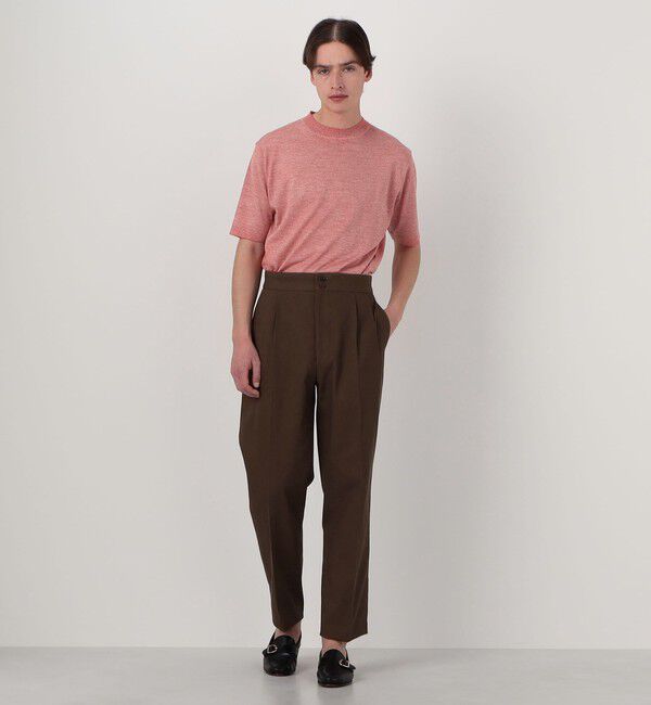 TOMORROWLAND MENS「コットンカルゼ バックベルト ペグトップスラックス SOLBIATI」|スラックス|