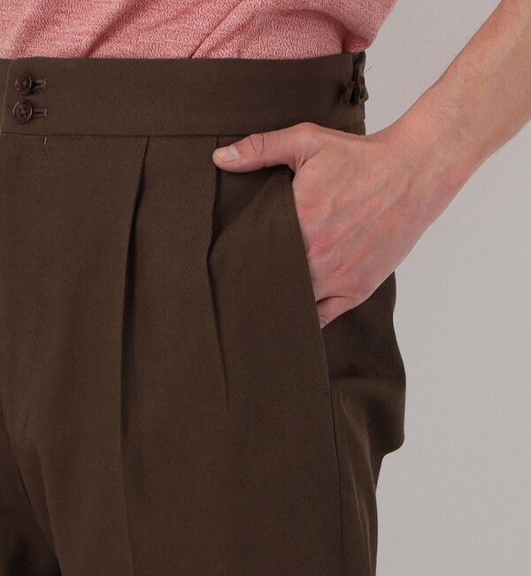 TOMORROWLAND MENS「コットンカルゼ バックベルト ペグトップスラックス SOLBIATI」|スラックス|