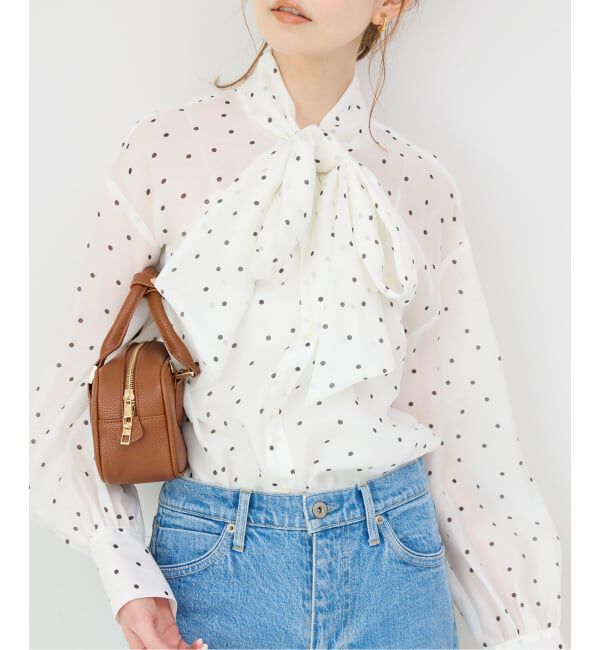 SLOBE IENA「《WEB限定/追加》ボウタイブラウス」|シャツ・ブラウス|