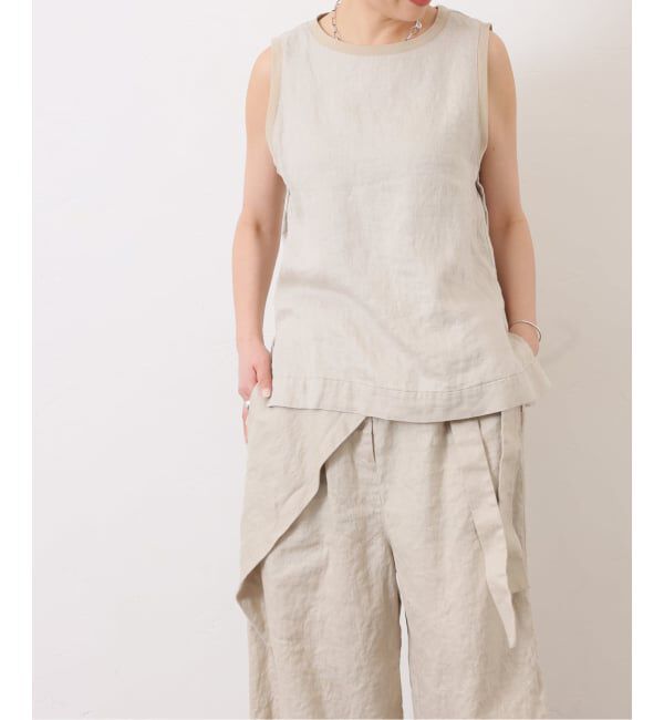 journal standard luxe「フレンチリネンツイルノースリーブブラウス」|シャツ・ブラウス|ベージュ