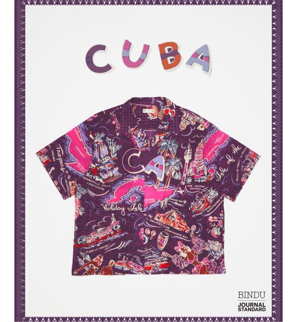 JOURNAL STANDARD「《予約》BINDU / ビンドゥー 別注 インディアン コットン パターン 半袖 シャツ」|シャツ・ブラウス|パープル