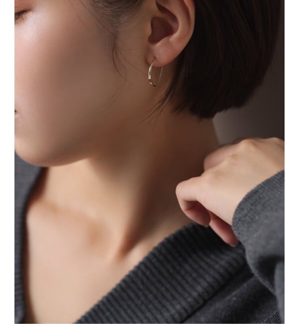 Lilas by Spick&Span「グラデーションボードフープピアス K10（両耳）」|ピアス|