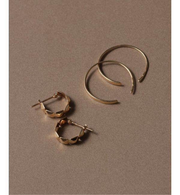 Lilas by Spick&Span「グラデーションボードフープピアス K10（両耳）」|ピアス|