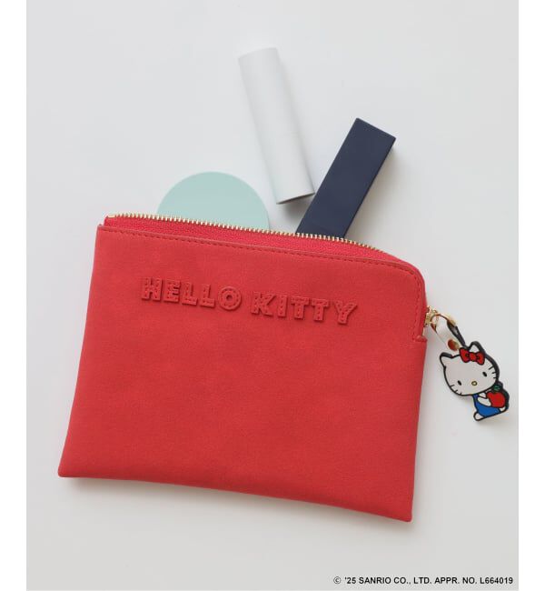 Spick and Span「《追加》HELLO KITTY S&S HASHIBAMI フェイクスエードポーチ」|ポーチ|レッド