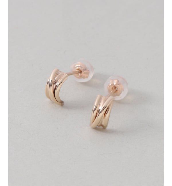 Lilas by Spick&Span「《WEB限定》クロスラインピアス K10（両耳）」|ピアス|