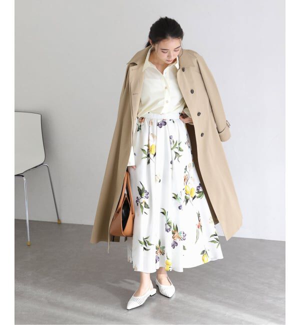  「《追加》【洗える】ボタニカルプリントスカート」|スカート|