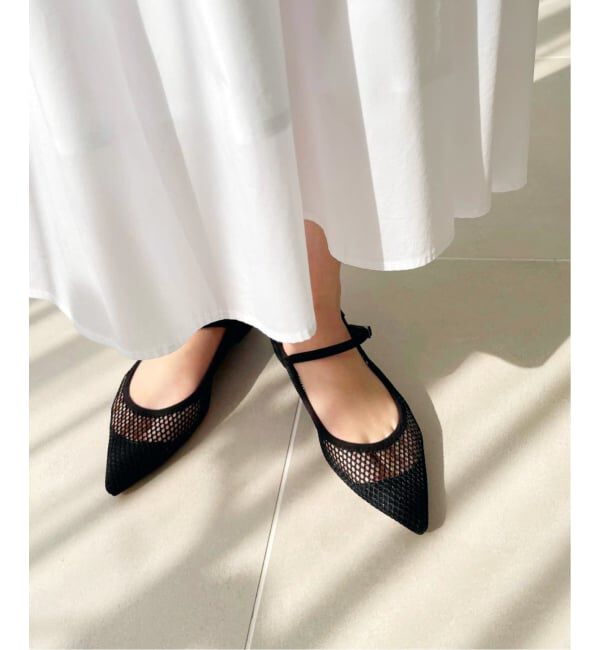  「《追加予約2》ポインテッドネットワンストラップフラット」|その他|