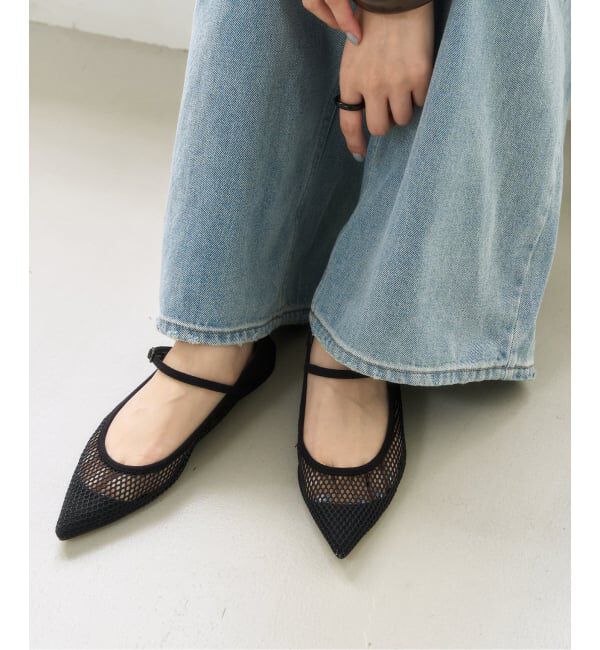  「《追加予約2》ポインテッドネットワンストラップフラット」|その他|