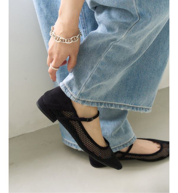  「《追加予約2》ポインテッドネットワンストラップフラット」|その他|