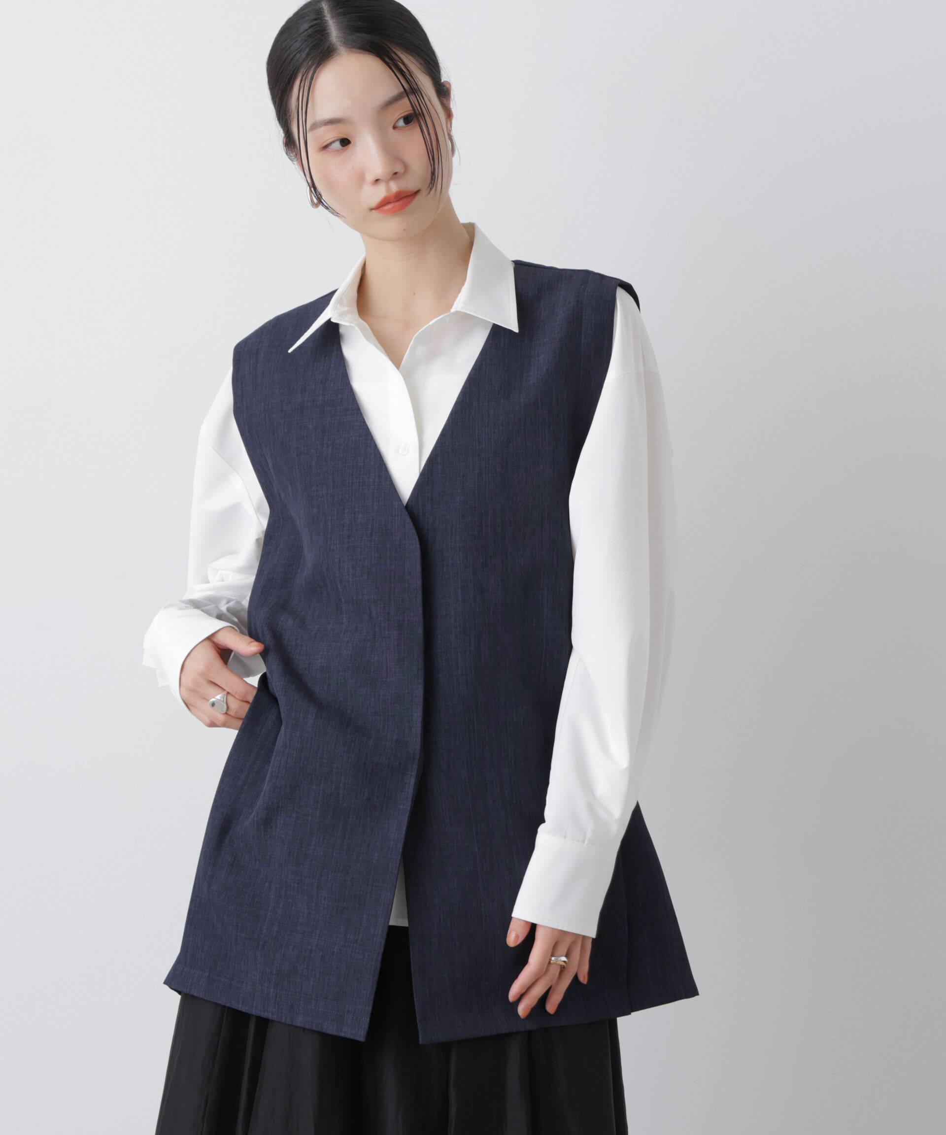 nano･universe「多機能サイドベルトミドルジレ(セットアップ可)」|テーラードジャケット|