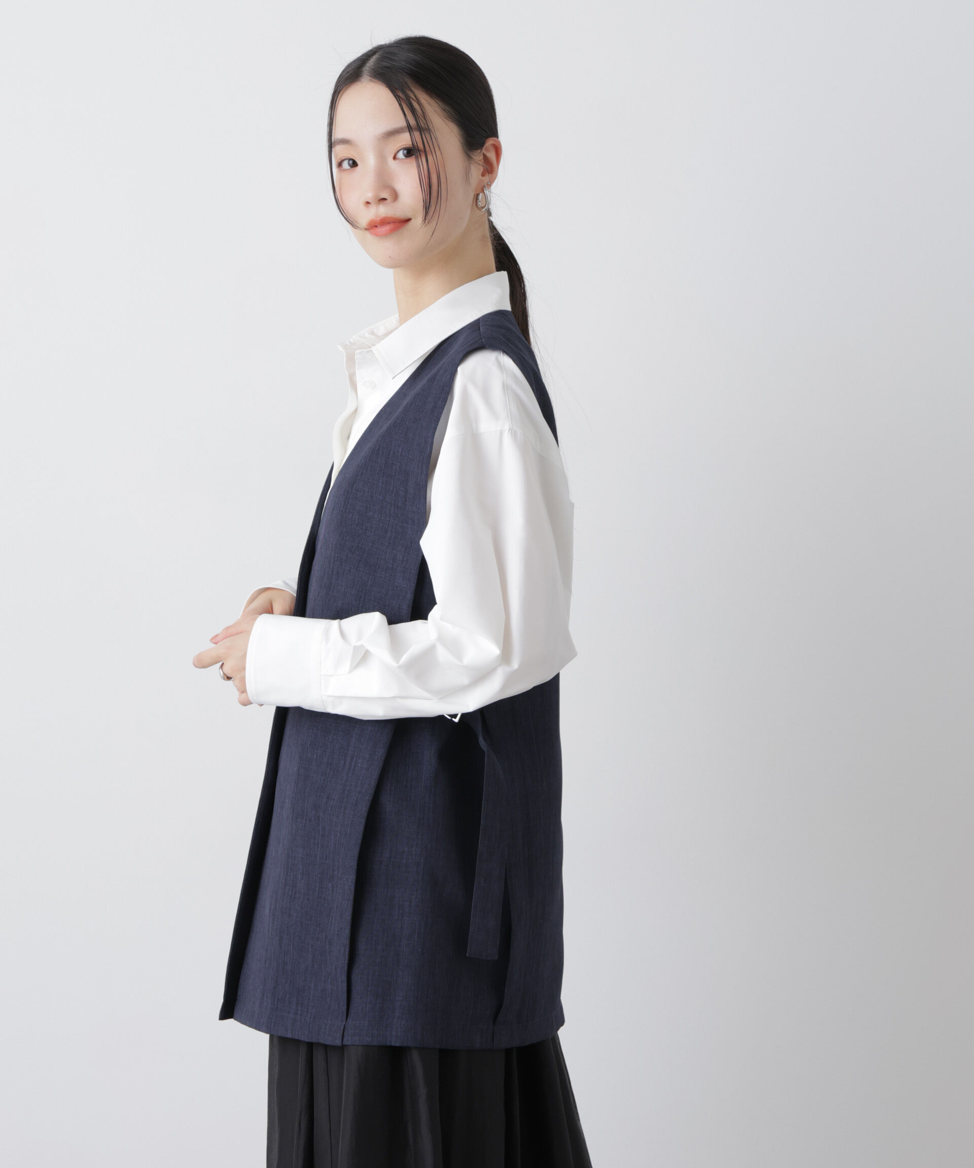 nano･universe「多機能サイドベルトミドルジレ(セットアップ可)」|テーラードジャケット|