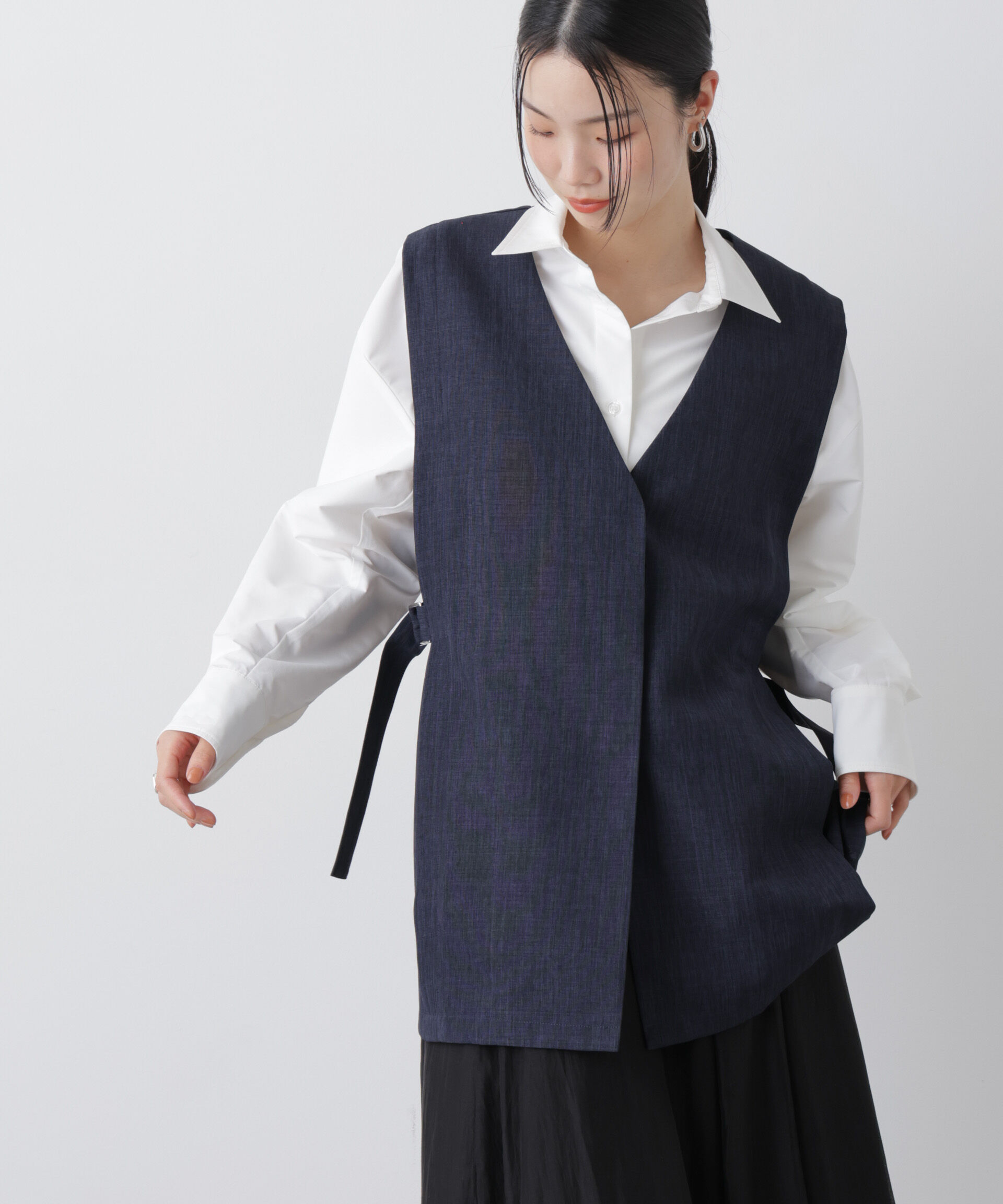 nano･universe「多機能サイドベルトミドルジレ(セットアップ可)」|テーラードジャケット|