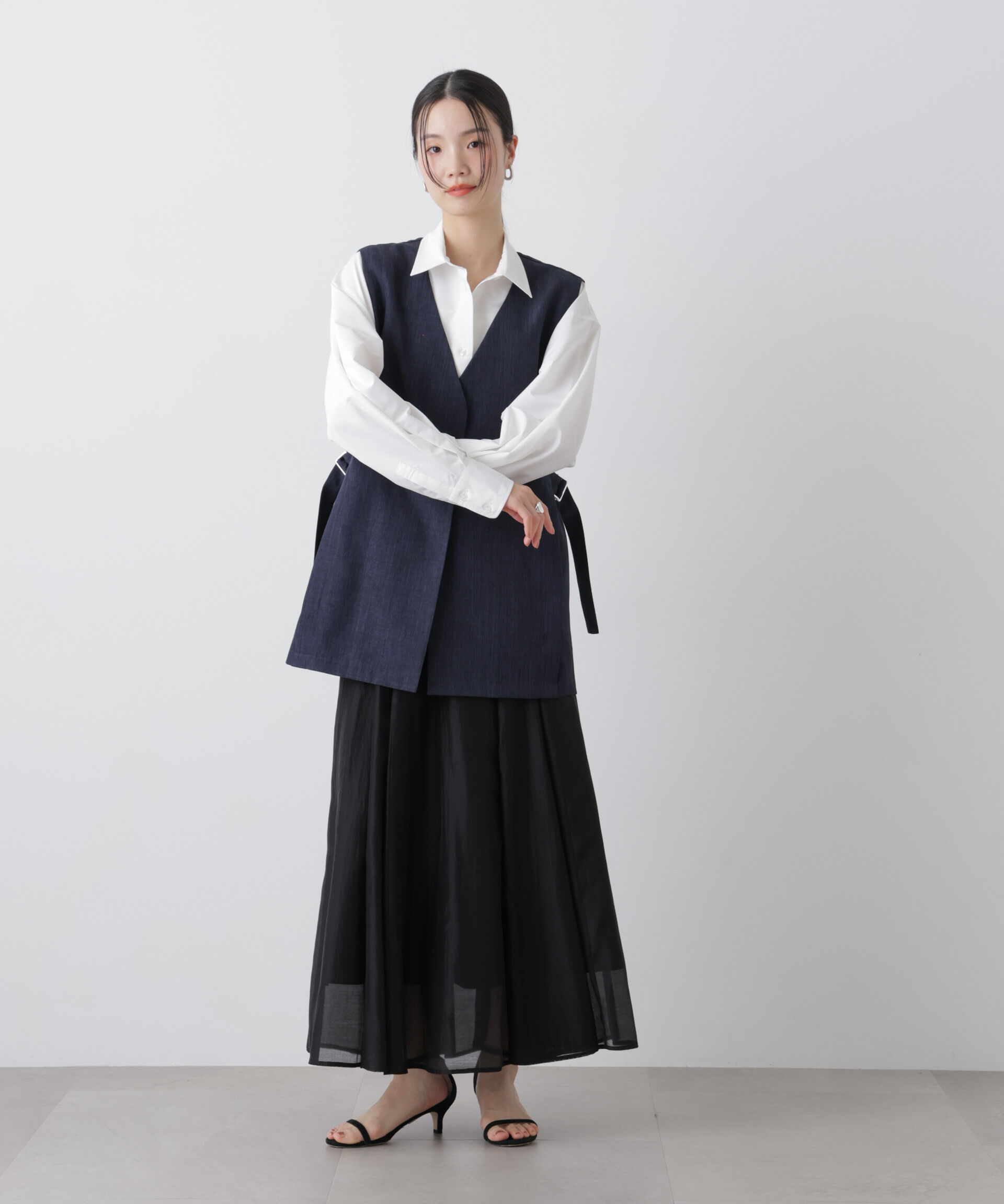 nano･universe「多機能サイドベルトミドルジレ(セットアップ可)」|テーラードジャケット|