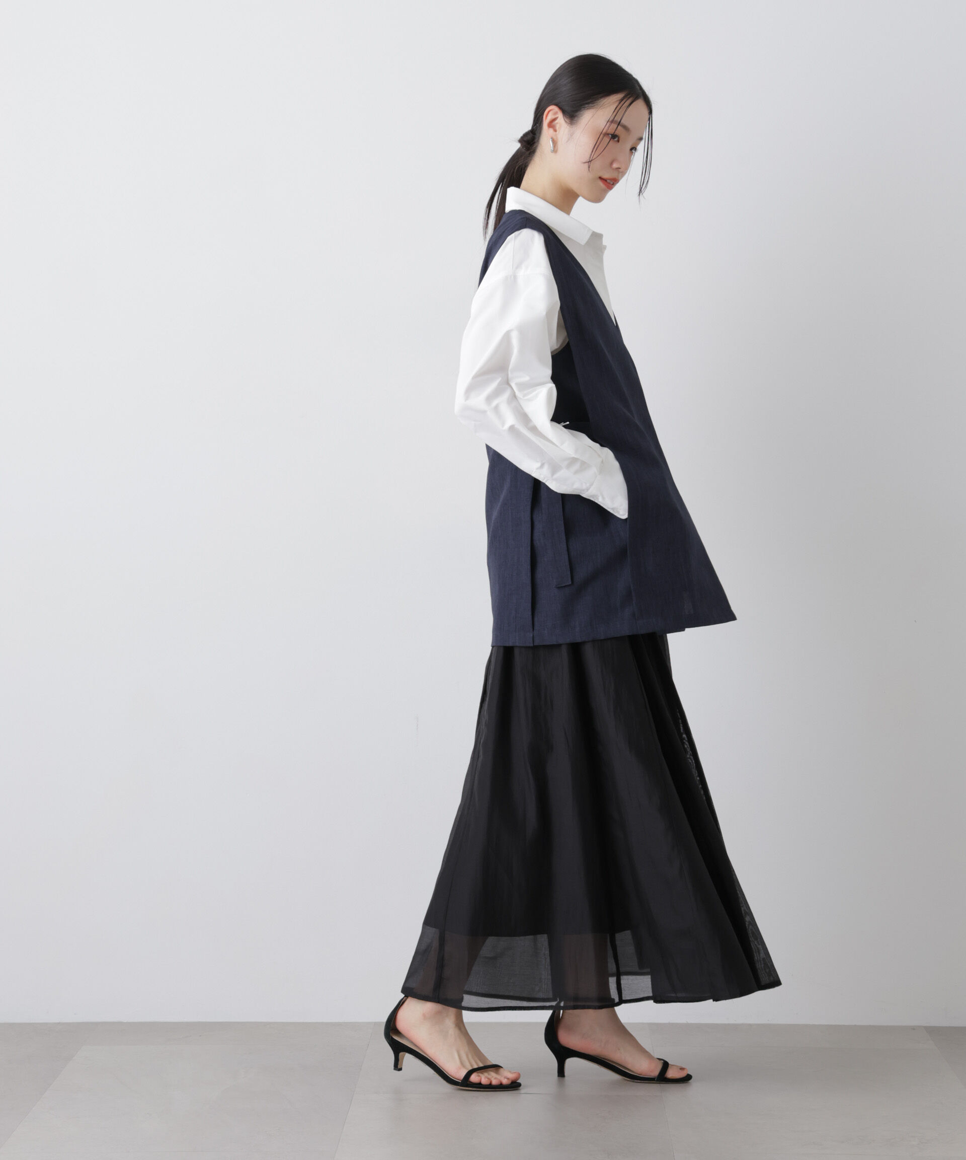 nano･universe「多機能サイドベルトミドルジレ(セットアップ可)」|テーラードジャケット|