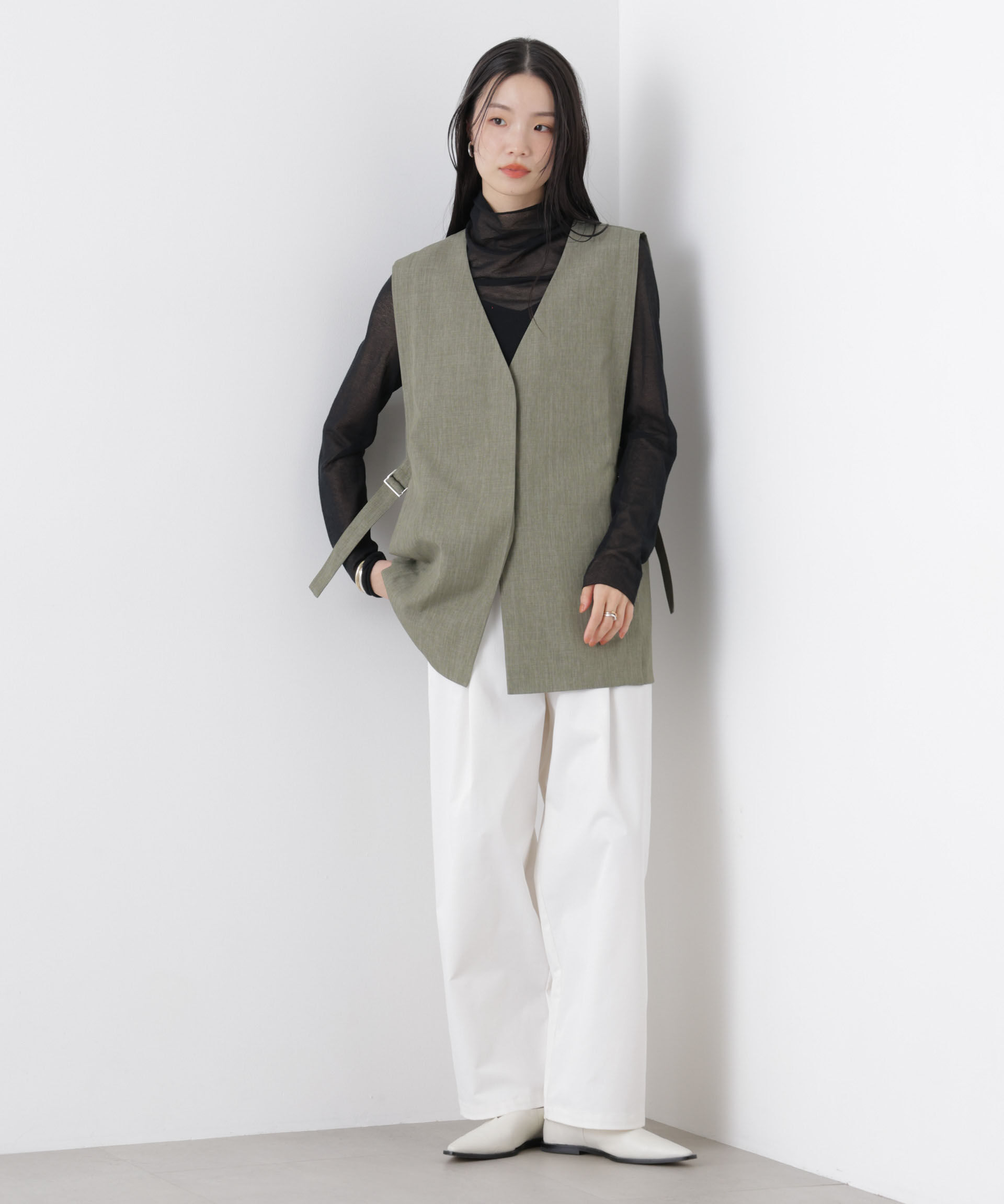 nano･universe「多機能サイドベルトミドルジレ(セットアップ可)」|テーラードジャケット|