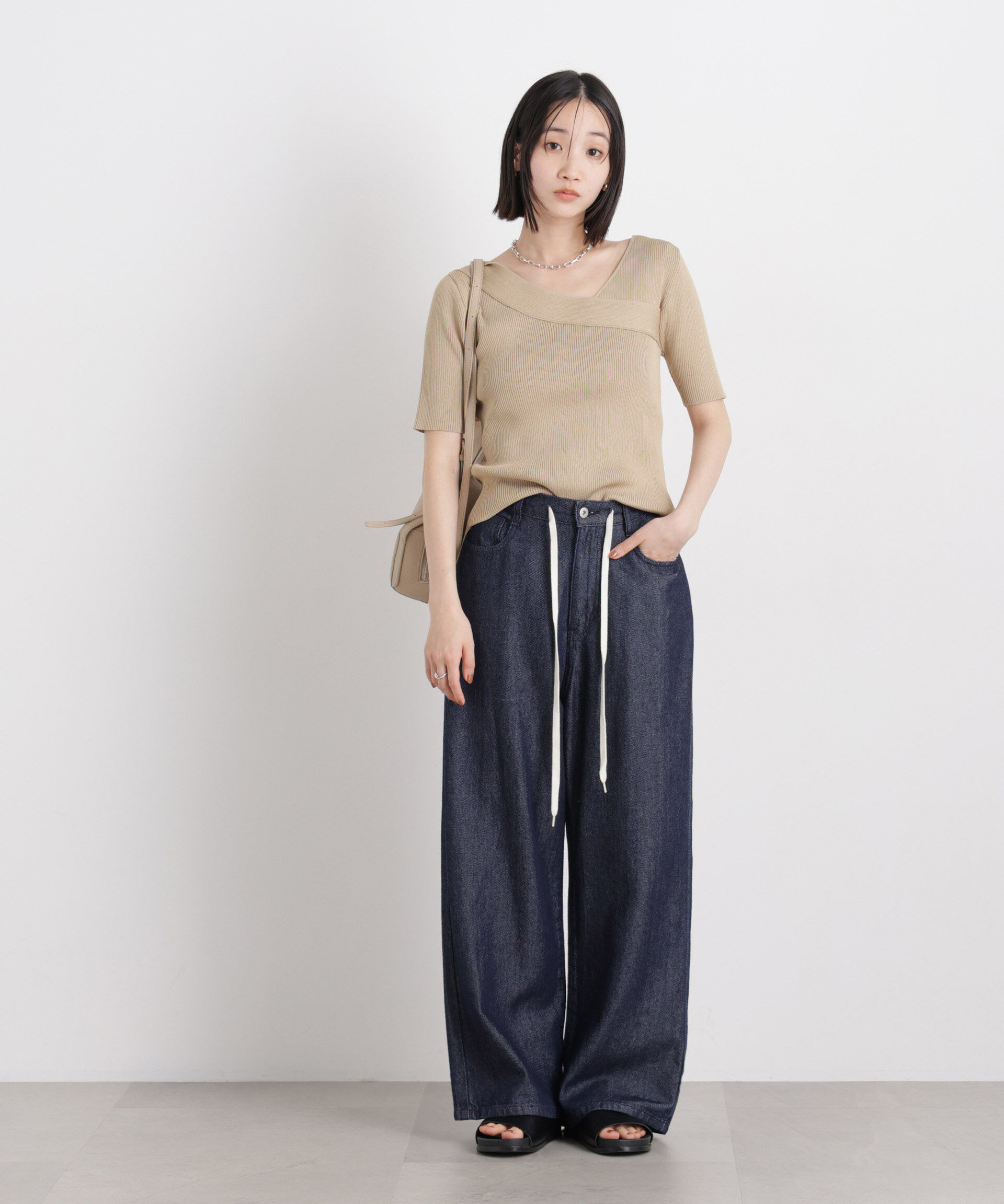 nano･universe「前後2wayボート&アシメネックリブニットトップス」|ニット・セーター|