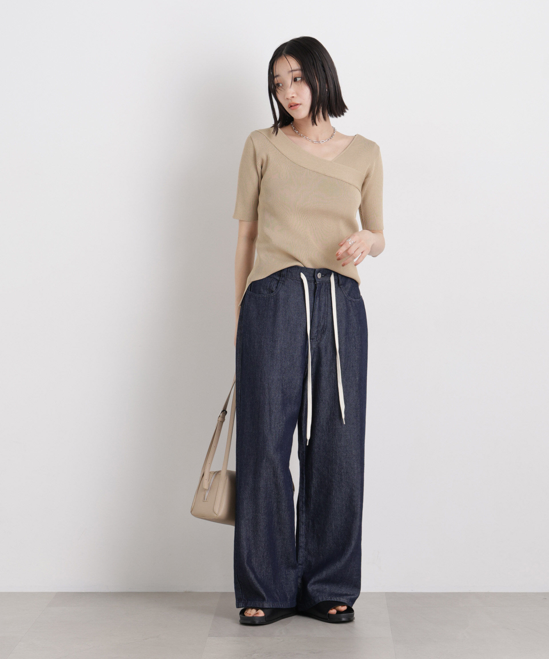 nano･universe「前後2wayボート&アシメネックリブニットトップス」|ニット・セーター|