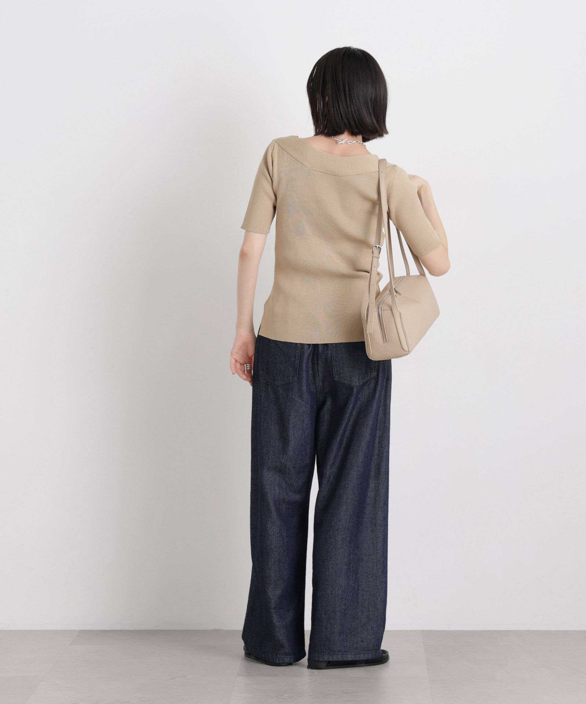 nano･universe「前後2wayボート&アシメネックリブニットトップス」|ニット・セーター|