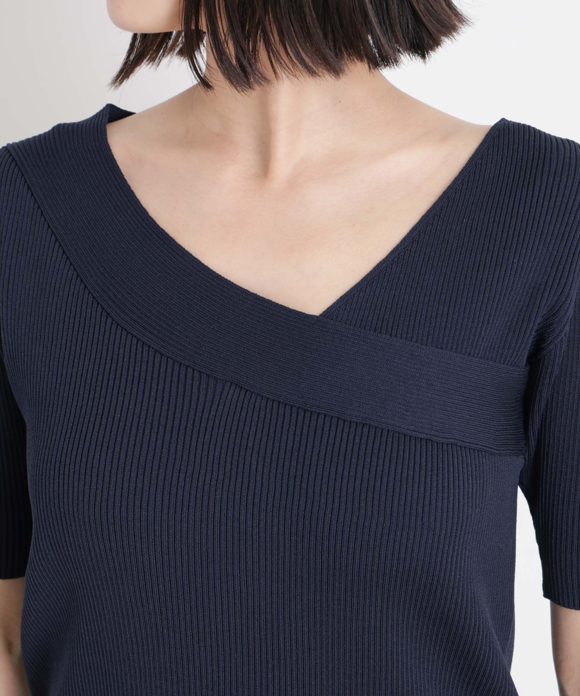 nano･universe「前後2wayボート&アシメネックリブニットトップス」|ニット・セーター|