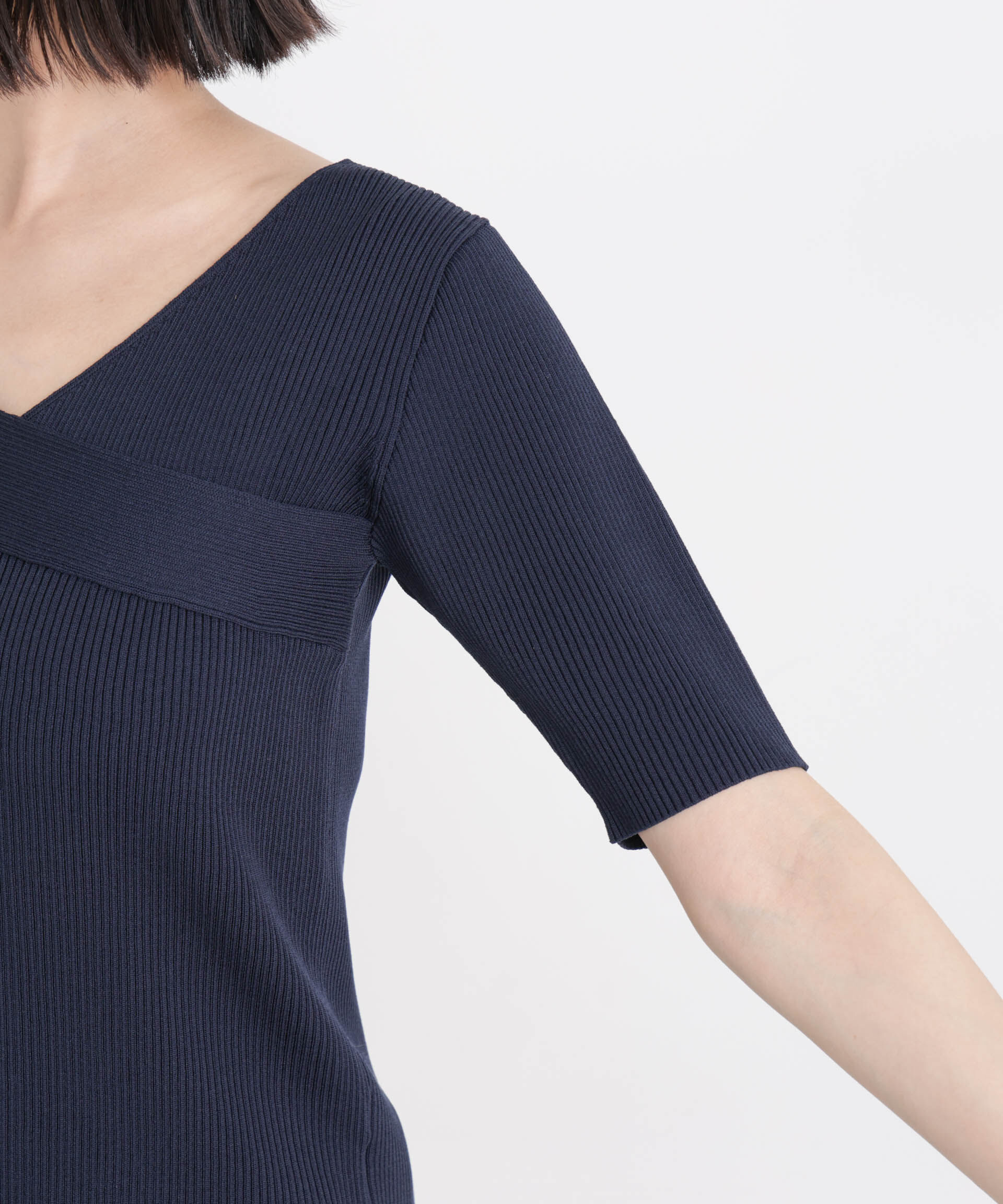 nano･universe「前後2wayボート&アシメネックリブニットトップス」|ニット・セーター|