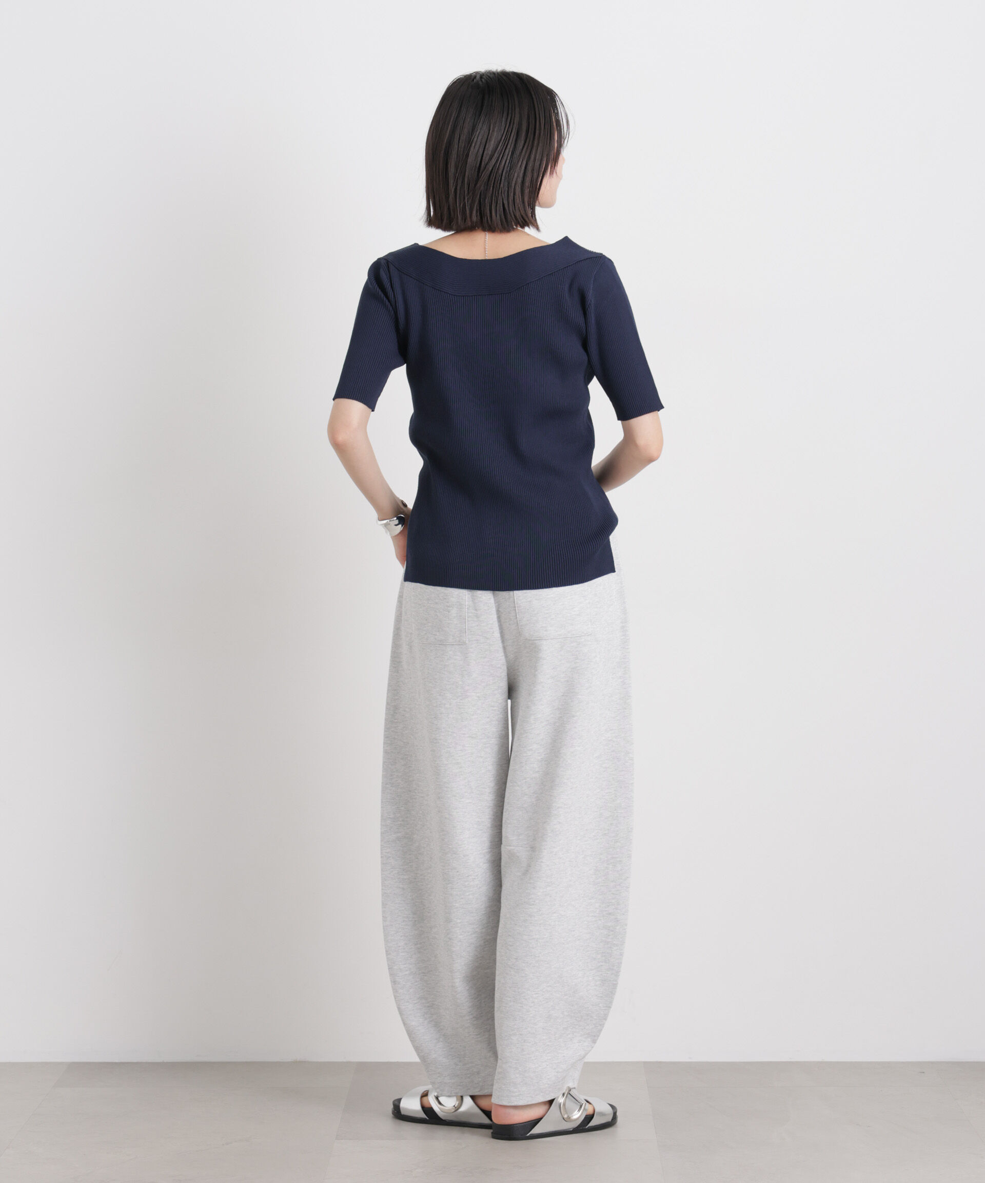 nano･universe「前後2wayボート&アシメネックリブニットトップス」|ニット・セーター|