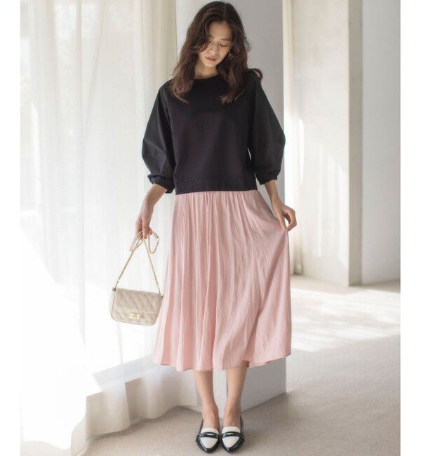 組曲「【WEB限定】ギャザーライトデシン スカート」|スカート|