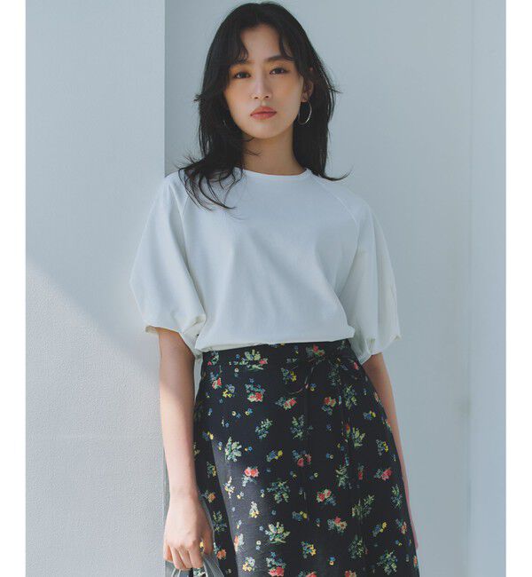 組曲「プレーティング天竺 バルーンスリーブカットソー」|Tシャツ・カットソー|ホワイト系